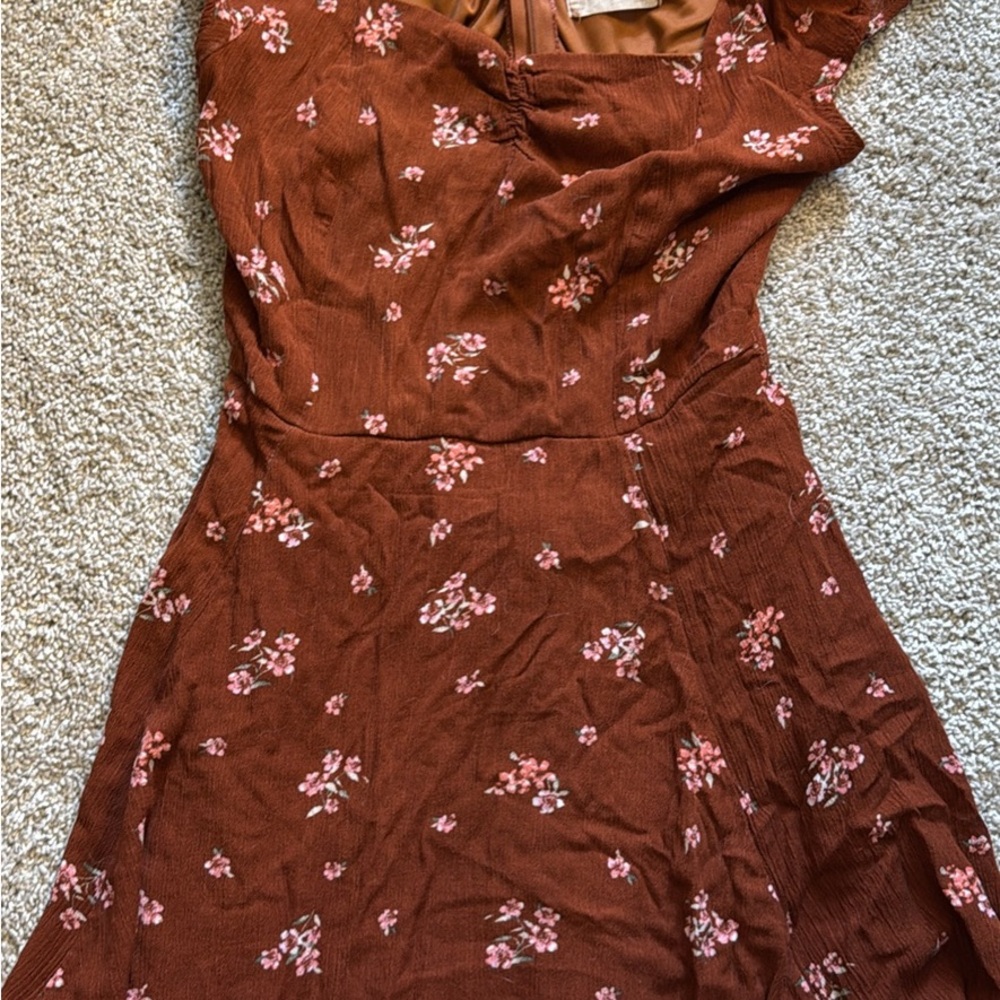 Altar'd State Brown Floral Mini Dress